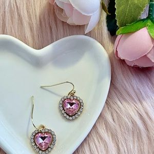 Pink heart earrings